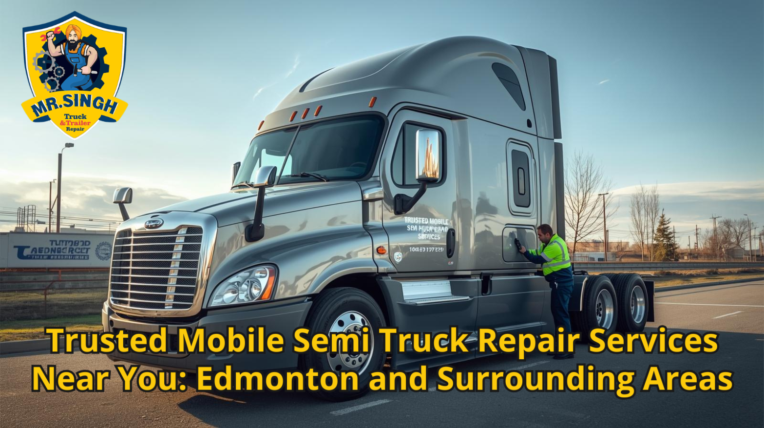 Mobile semi truck repair service in Edmonton providing 24/7 roadside assistance for heavy-duty truck breakdowns