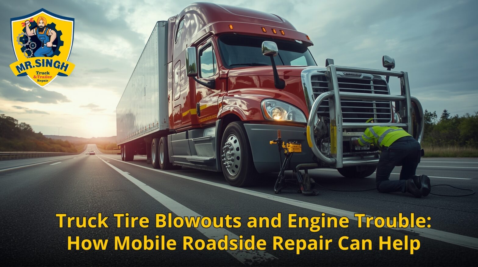 mobile truck repair Edmonton fixing tire blowout roadside